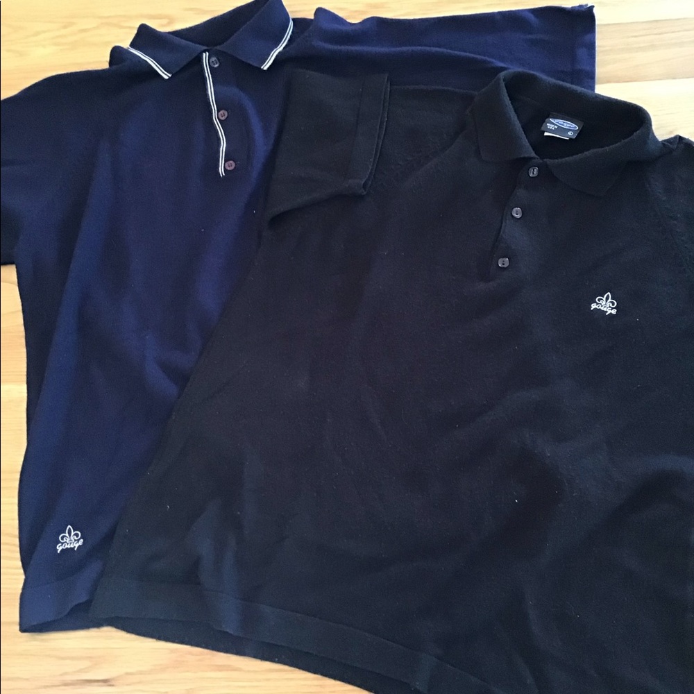 Two Gouge short sleeve three button sweaters